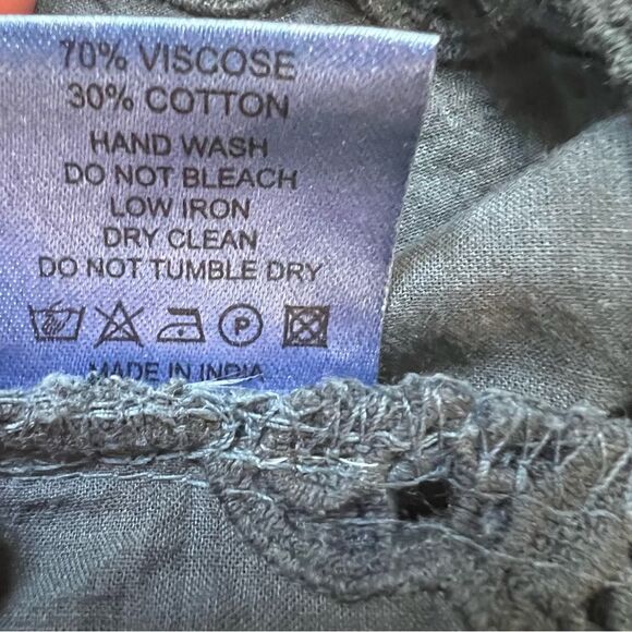 Boho Tunic Lace Trimmed Stonewashed Navy Medium Crosstree Lane - Picture 8 of 8